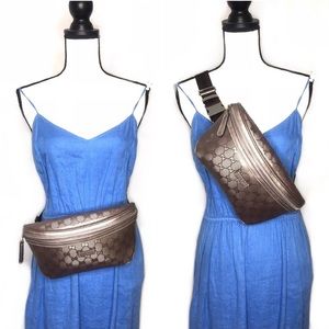 Gucci Brown Monogram Leather Crossbody Belt Bag